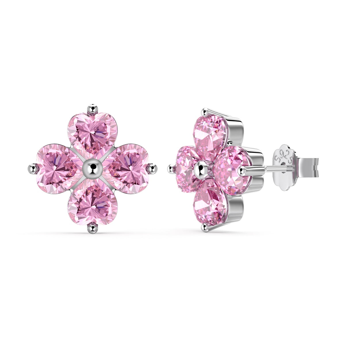 [Clover Jewelrys]Four-Leaf Clover Ball Earrings