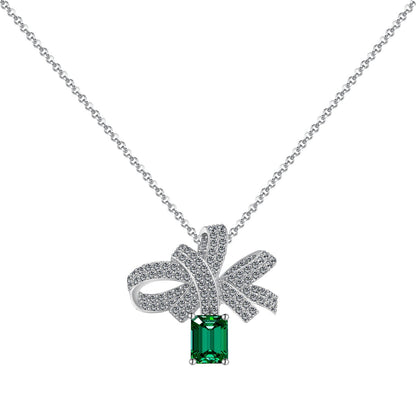 [Clover Jewelrys]Luxurious Flower Shape Emerald Cut Necklace