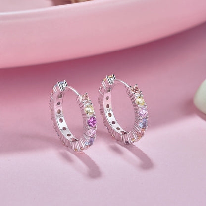 [Clover Jewelrys]Radiant Colorful Round Cut Earrings