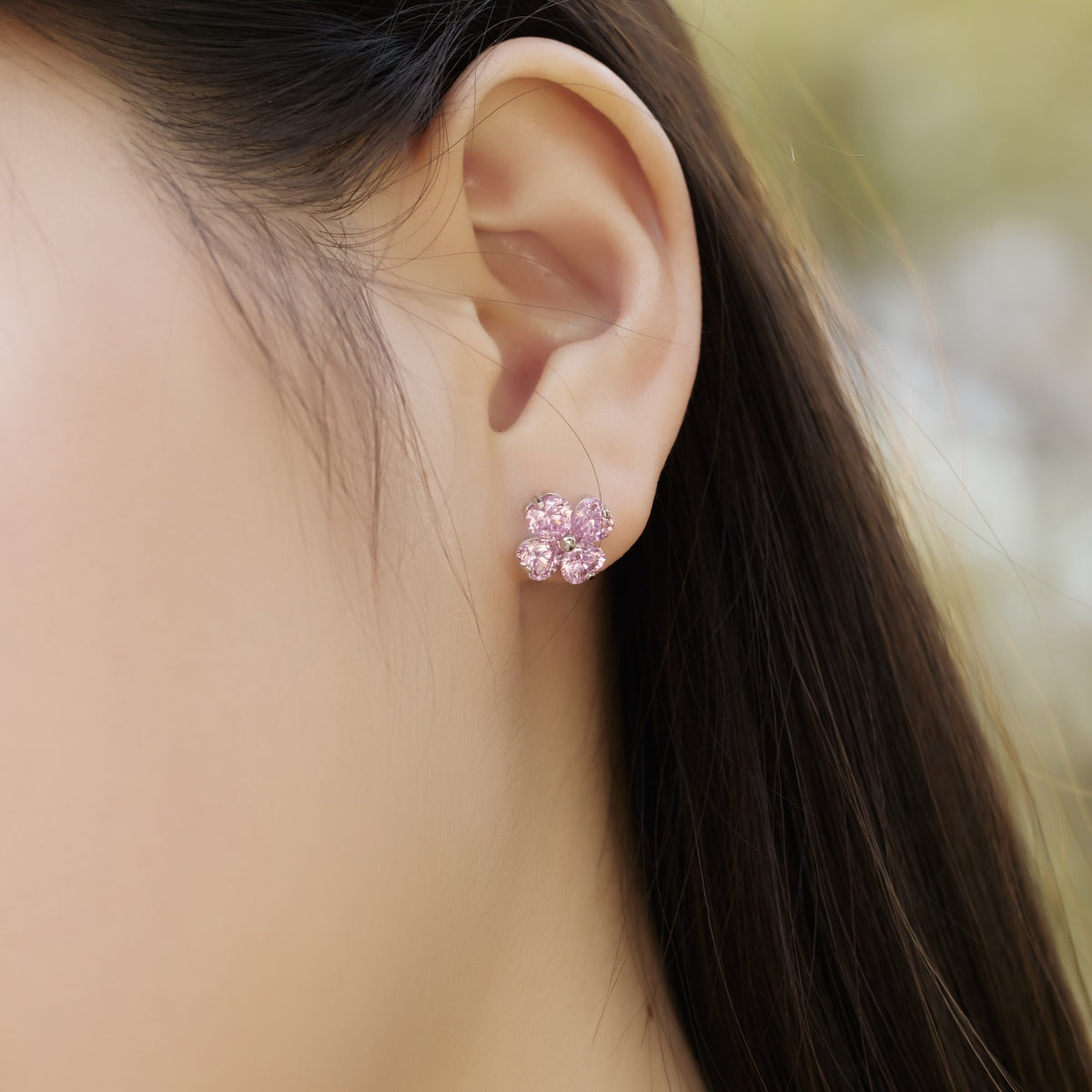 [Clover Jewelrys]Four-Leaf Clover Ball Earrings