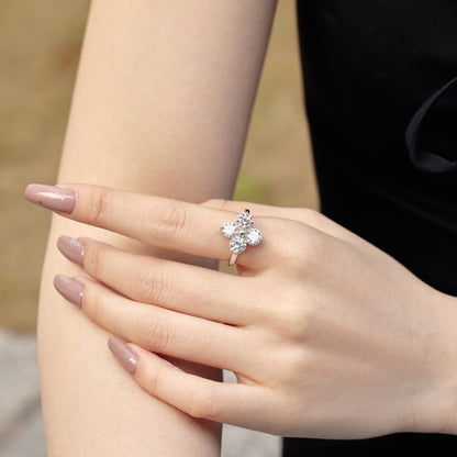 [Clover Jewelrys]Four-Leaf Clover Eight-Pointed Star Ring