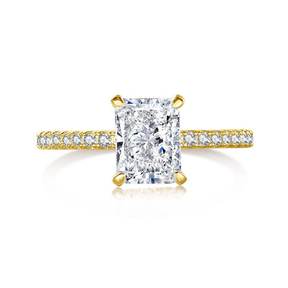 [Clover Jewelrys]2.0 Carat Dazzling Sparkling Radiant Cut Party Ring