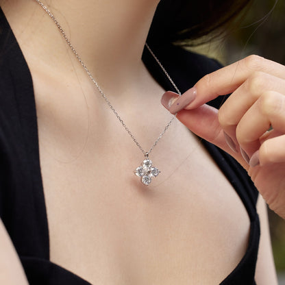 [Clover Jewelrys]Four-Leaf Clover And Eight-Pointed Star Necklace