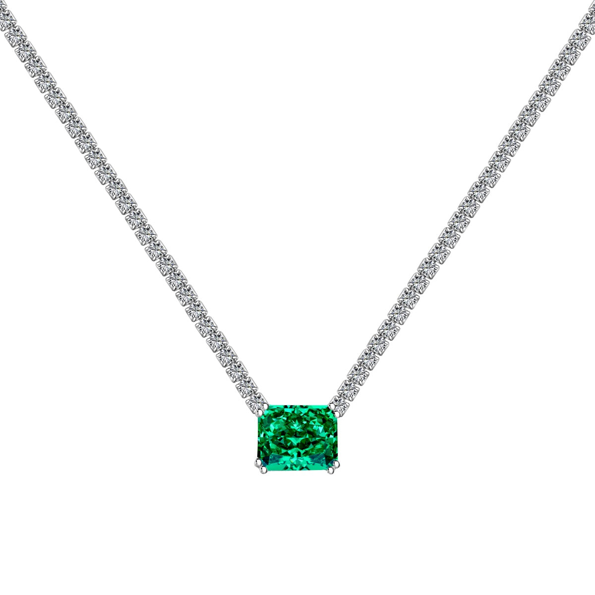 [Clover Jewelrys]4.0 Carat Elegant Radiant Cut Necklace