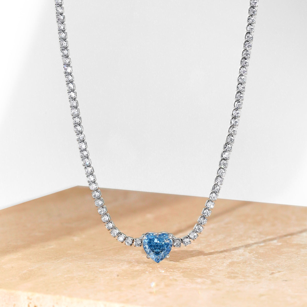 [Clover Jewelrys]2.0 Carat Sparkling Tennis Heart Cut Necklace