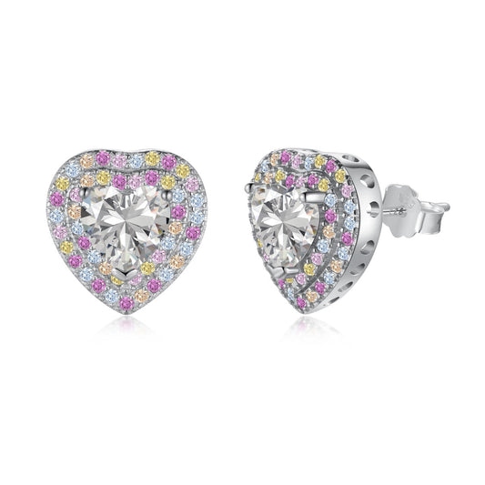 [Clover Jewelrys]Dazzling Heart Shape Lover Earrings