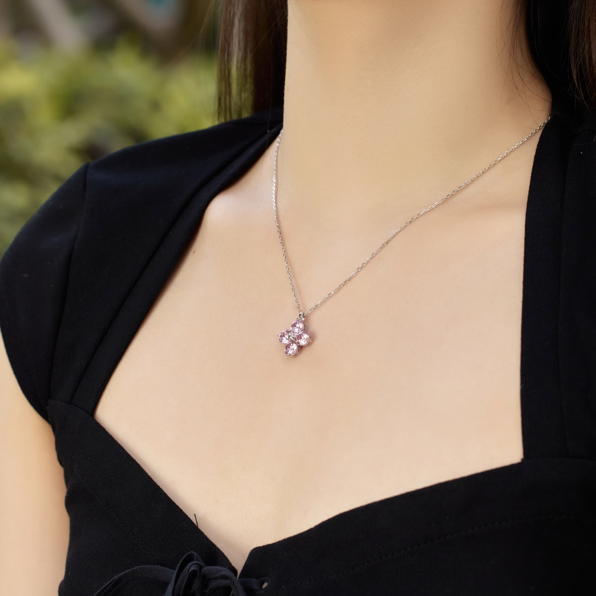 [Clover Jewelrys]Four-Leaf Clover And Eight-Pointed Star Necklace