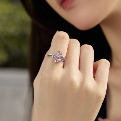 [Clover Jewelrys]Four-Leaf Clover Eight-Pointed Star Ring