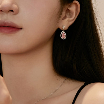 [Clover Jewelrys]Ornate Delicate Water Drop Shape Banquet Earrings