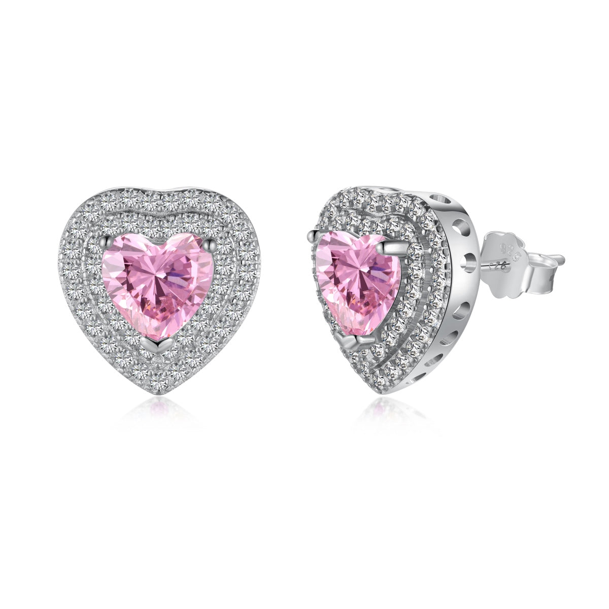 [Clover Jewelrys]Dazzling Heart Shape Lover Earrings