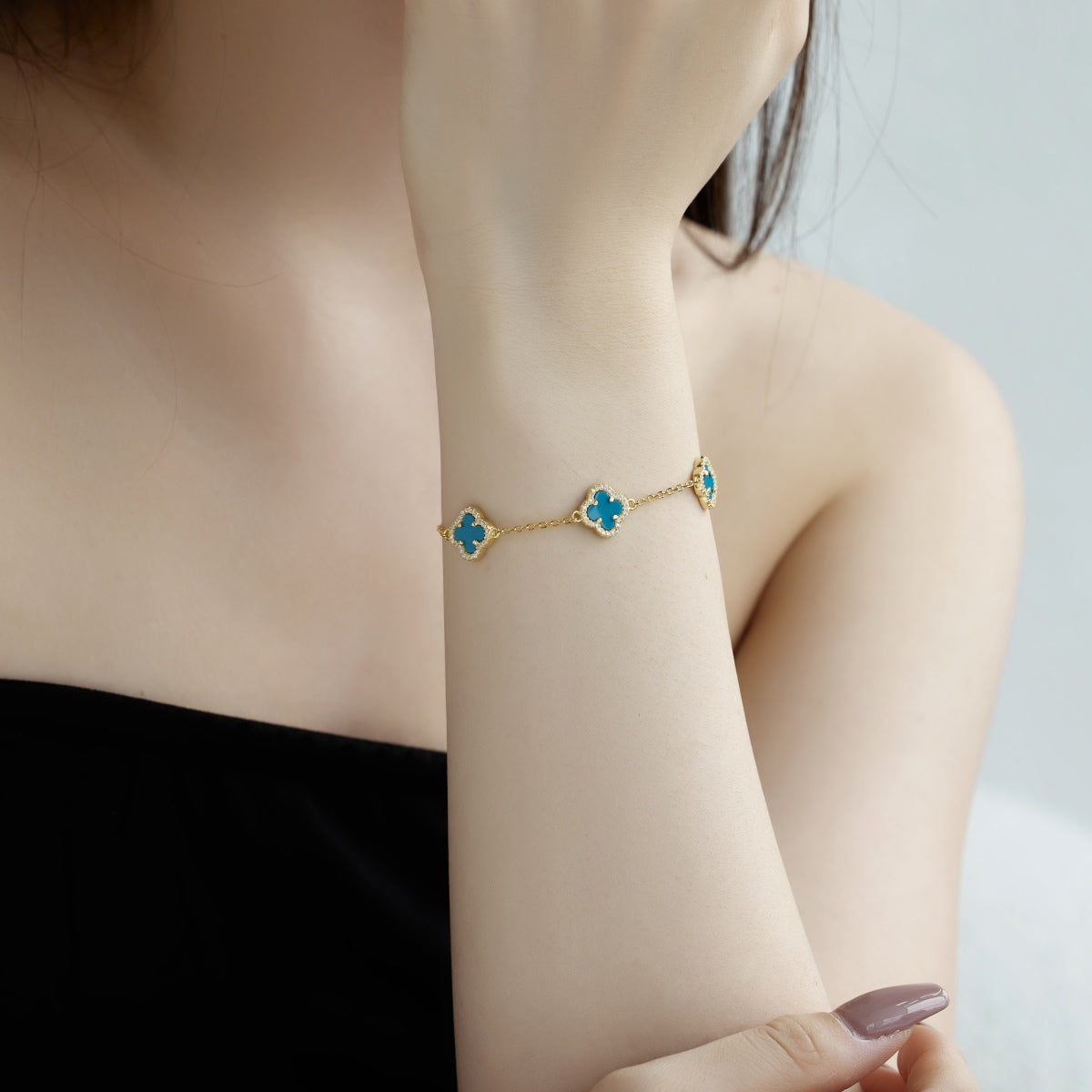 [Clover Jewelrys]Four-Leaf Clover Exquisite Bracelet