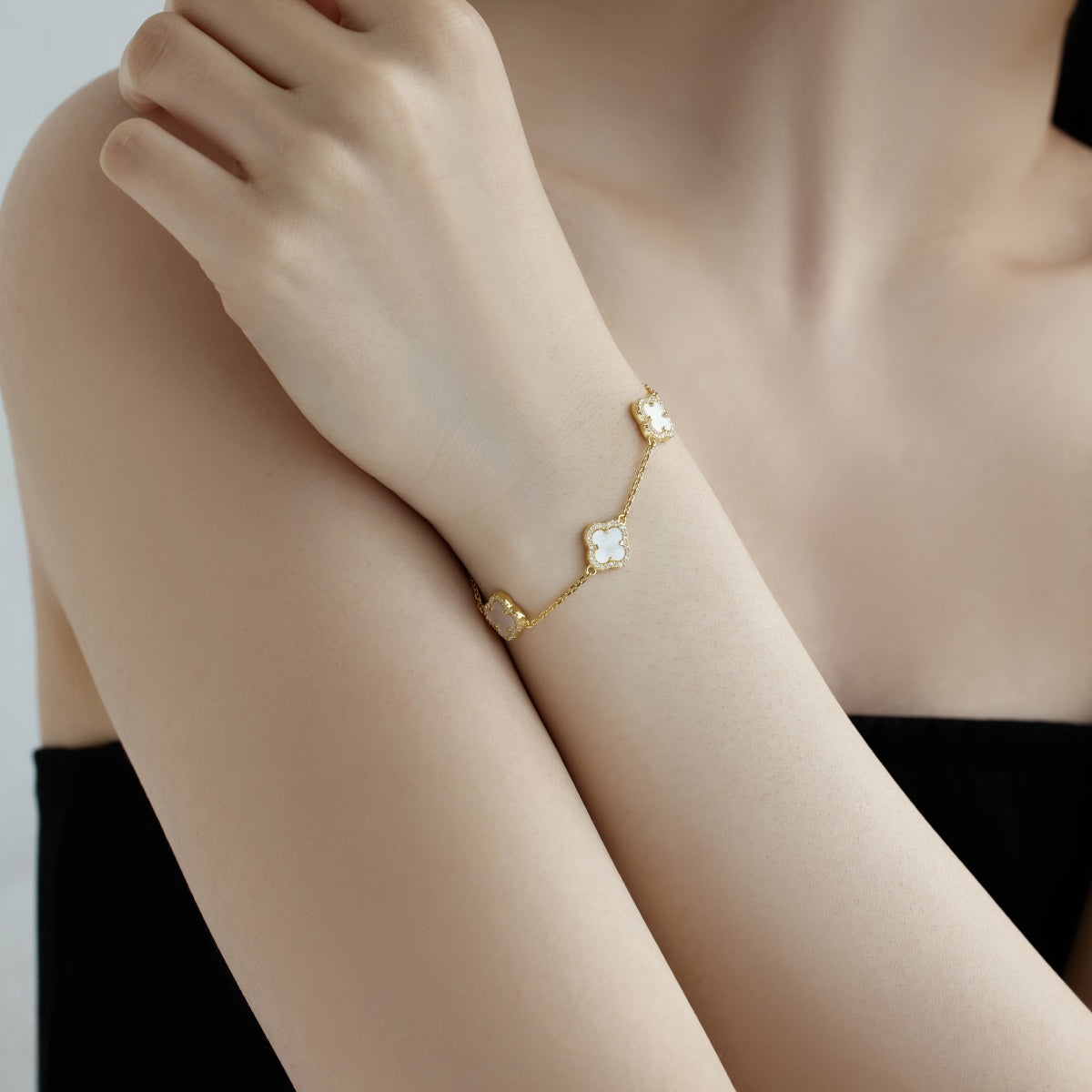 [Clover Jewelrys]Four-Leaf Clover Exquisite Bracelet