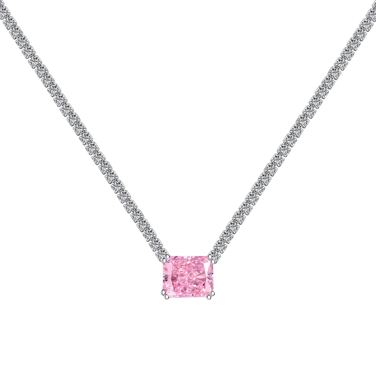 [Clover Jewelrys]4.0 Carat Elegant Radiant Cut Necklace