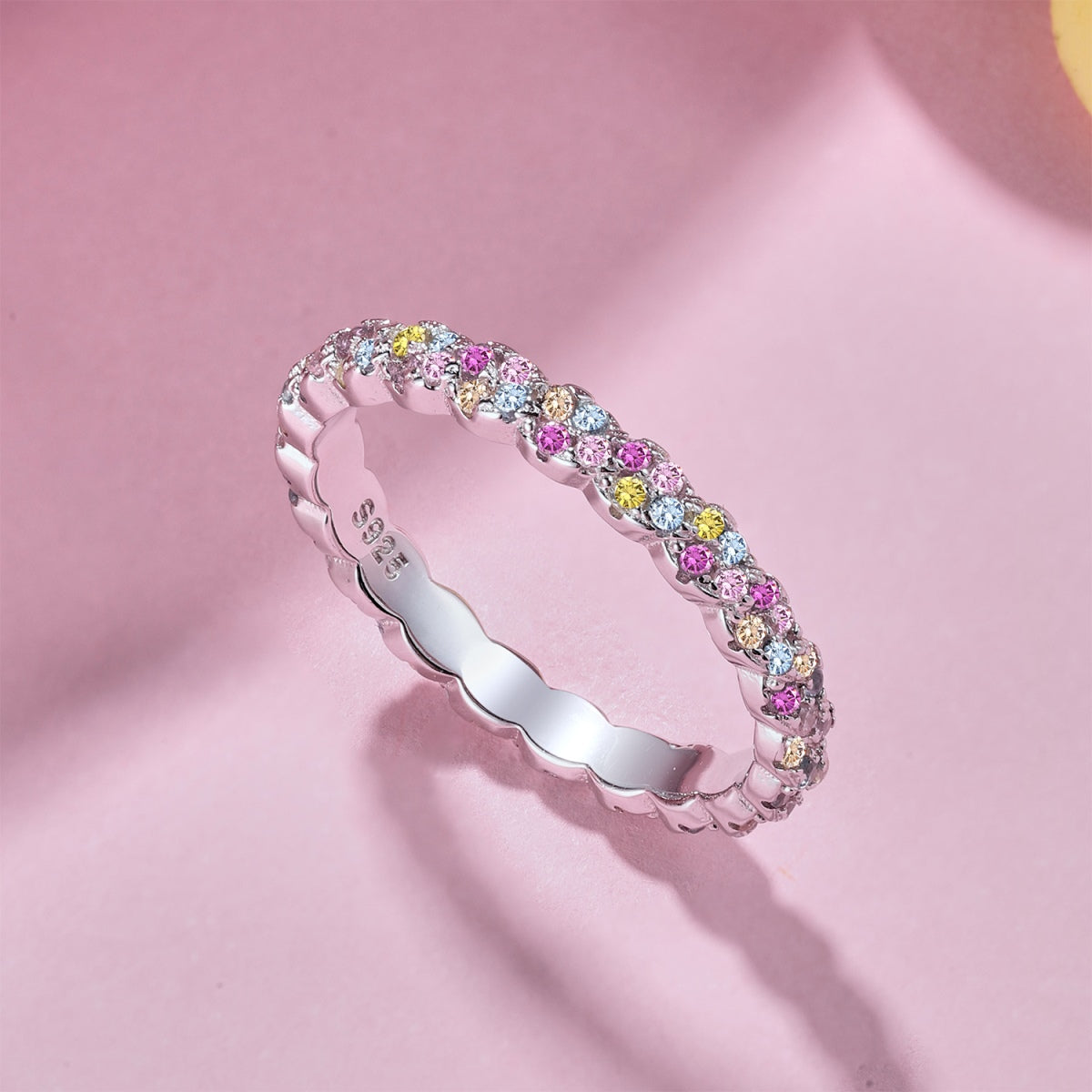 [Clover Jewelrys]Dainty Ebullient Round Cut Daily Ring