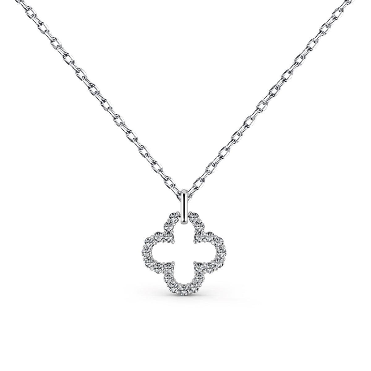 [Clover Jewelrys]Four-Leaf Clover Hollow Design Exquisite Necklace