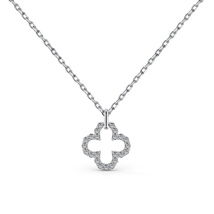 [Clover Jewelrys]Four-Leaf Clover Hollow Design Exquisite Necklace