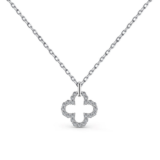 [Clover Jewelrys]Four-Leaf Clover Hollow Design Exquisite Necklace