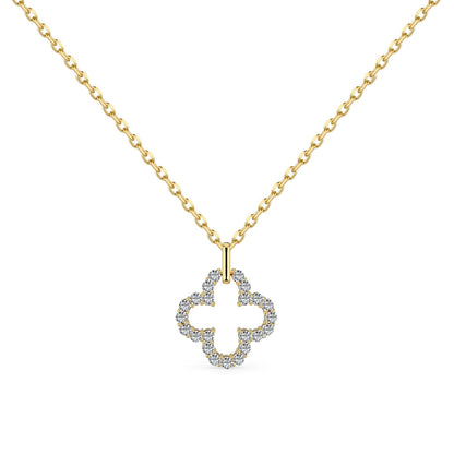 [Clover Jewelrys]Four-Leaf Clover Hollow Design Exquisite Necklace