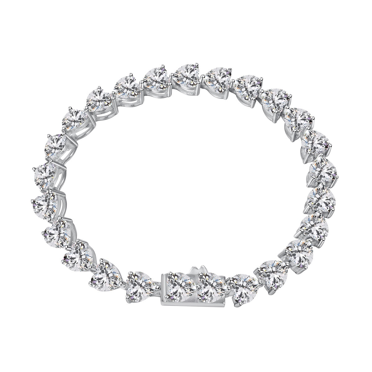 [Clover Jewelrys]0.75 Carat Elegant Romantic Heart Shape Lover Bracelet