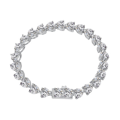 [Clover Jewelrys]0.75 Carat Elegant Romantic Heart Shape Lover Bracelet