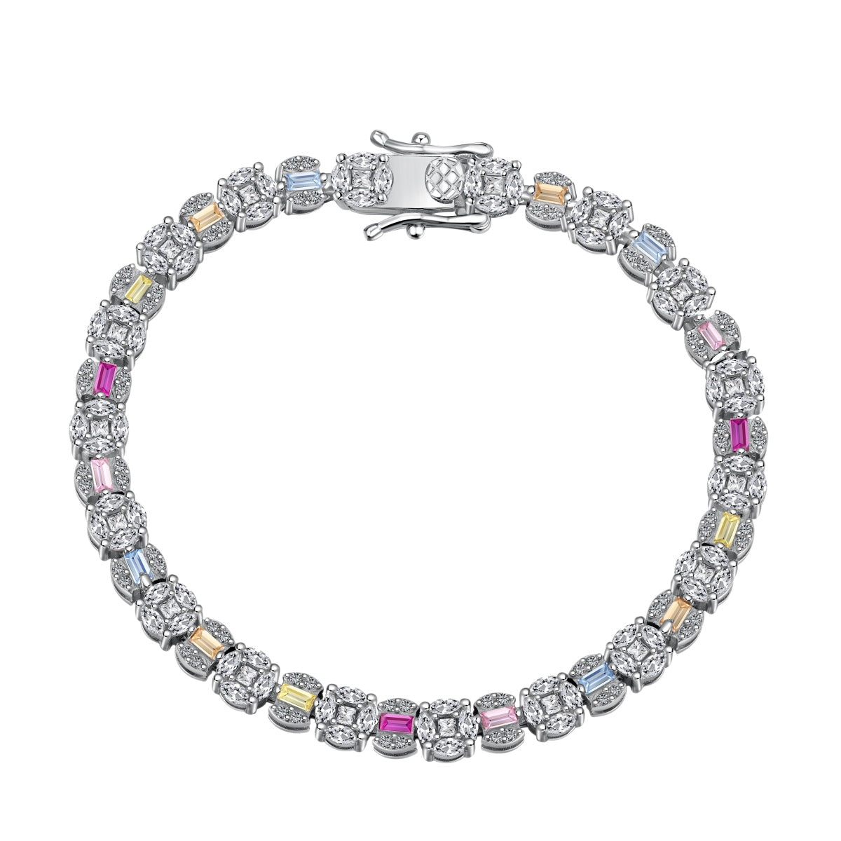 [Clover Jewelrys]Dazzling Radiant Multi Cut Daily Bracelet