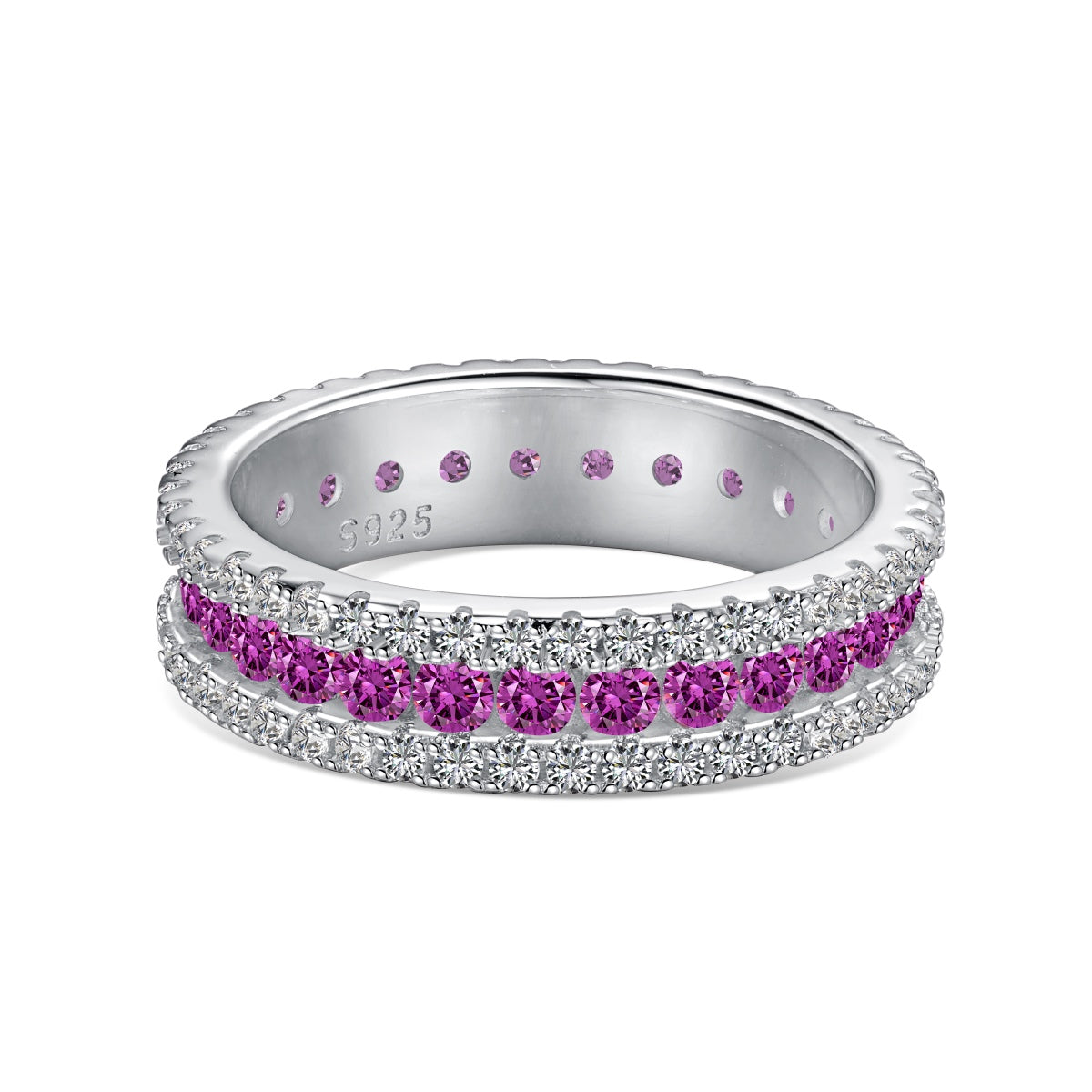 [Clover Jewelrys]Delicate Colorful Round Cut Daily Ring