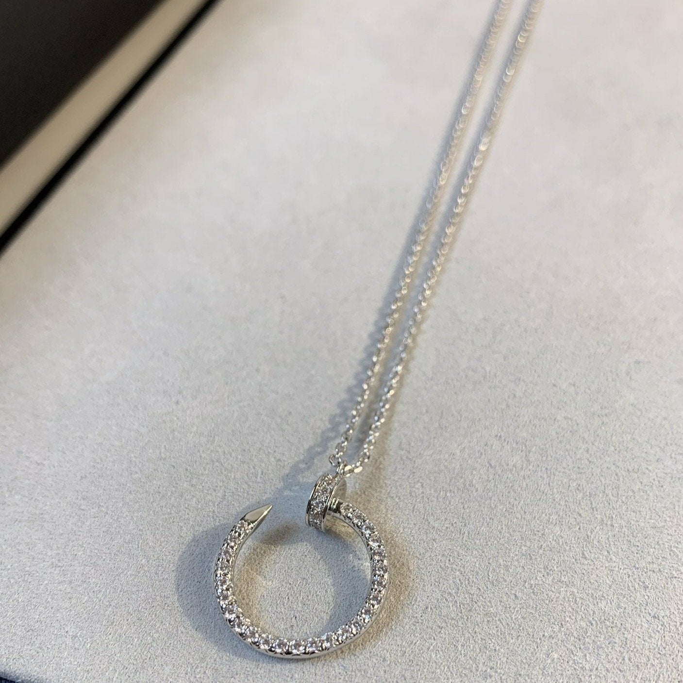 [Clover Jewelrys]JUSTE NECKLACE SILVER DIAMONDS