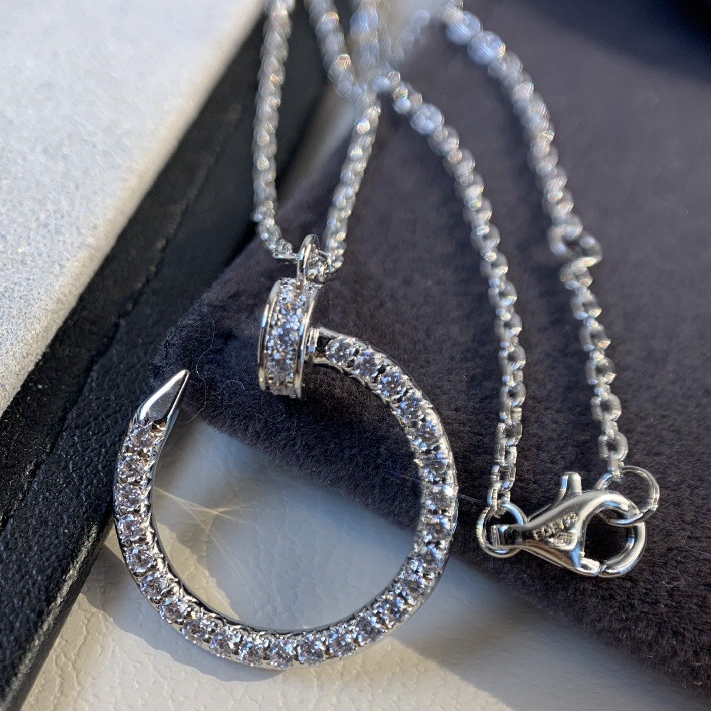 [Clover Jewelrys]JUSTE NECKLACE SILVER DIAMONDS