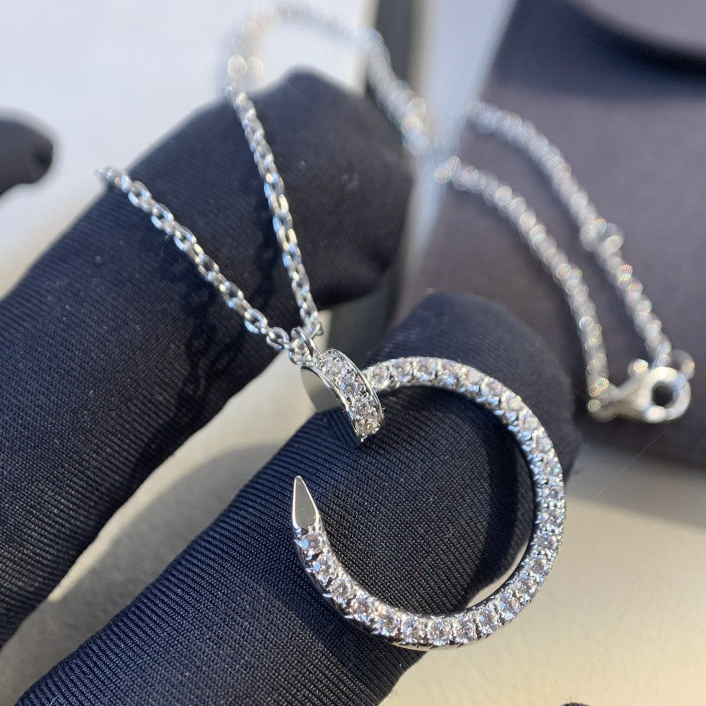 [Clover Jewelrys]JUSTE NECKLACE SILVER DIAMONDS