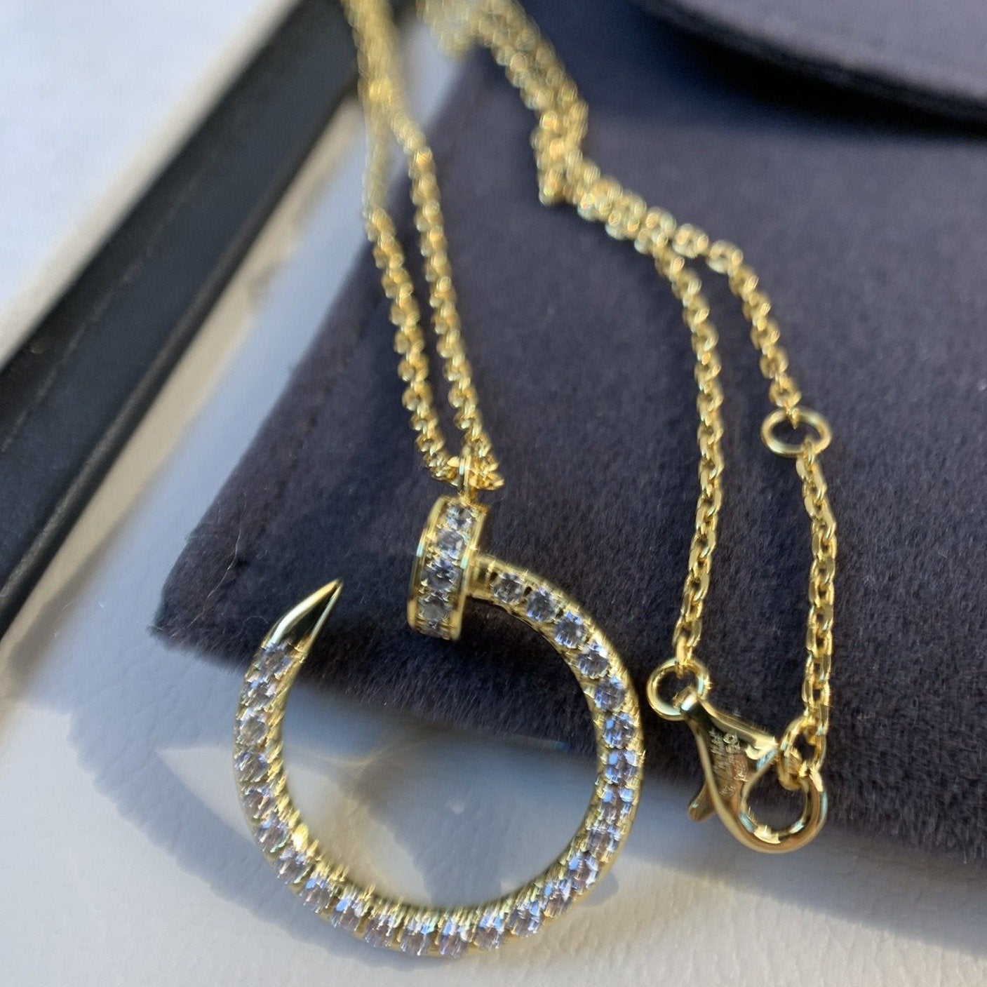 [Clover Jewelrys]JUSTE NECKLACE GOLD DIAMONDS