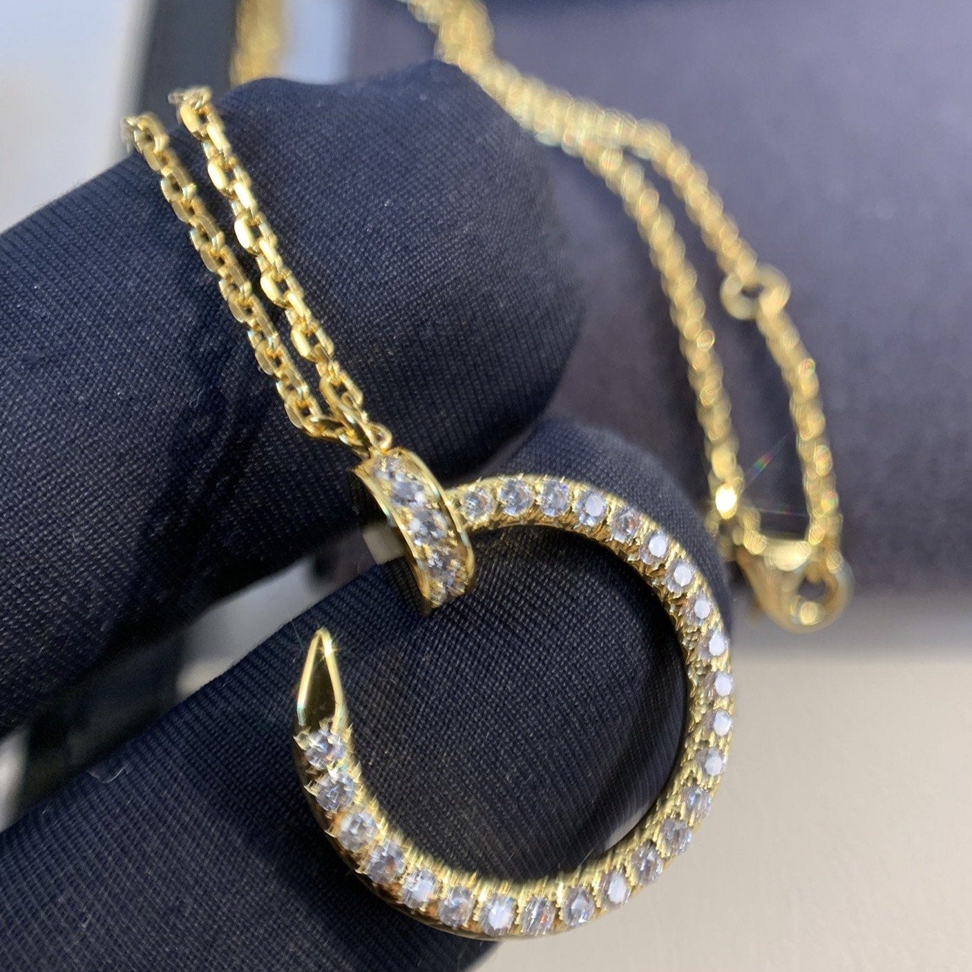 [Clover Jewelrys]JUSTE NECKLACE GOLD DIAMONDS