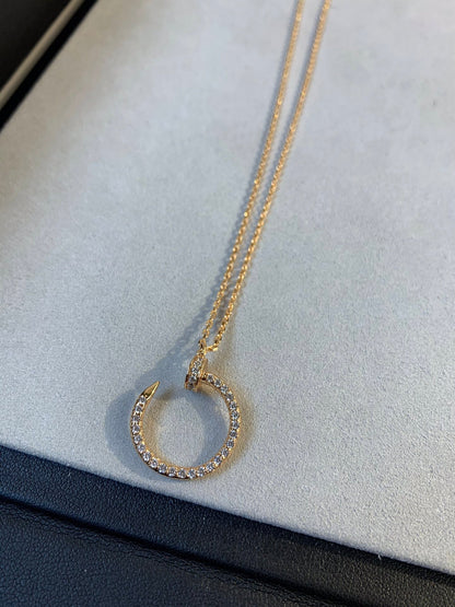 [Clover Jewelrys]JUSTE NECKLACE PINK GOLD DIAMONDS