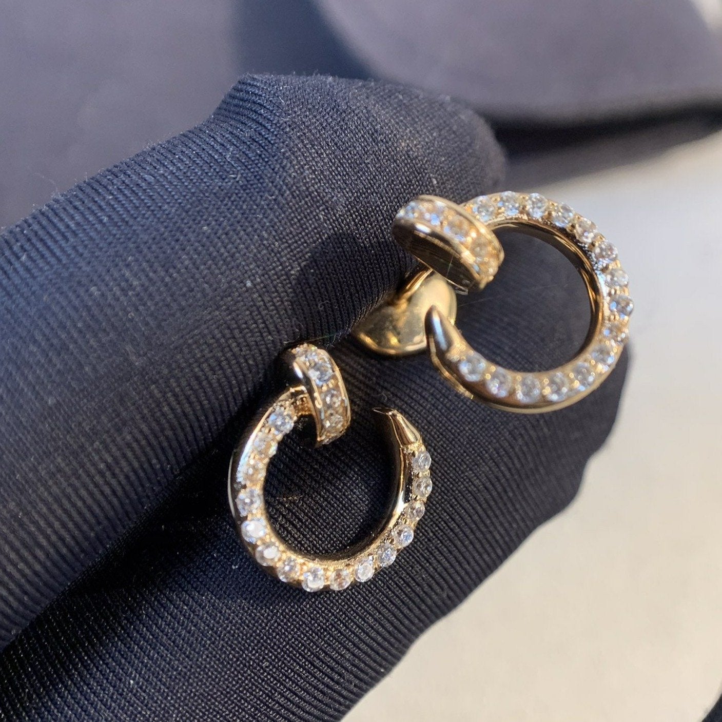 [Clover Jewelrys]JUSTE EARRINGS GOLD DIAMONDS