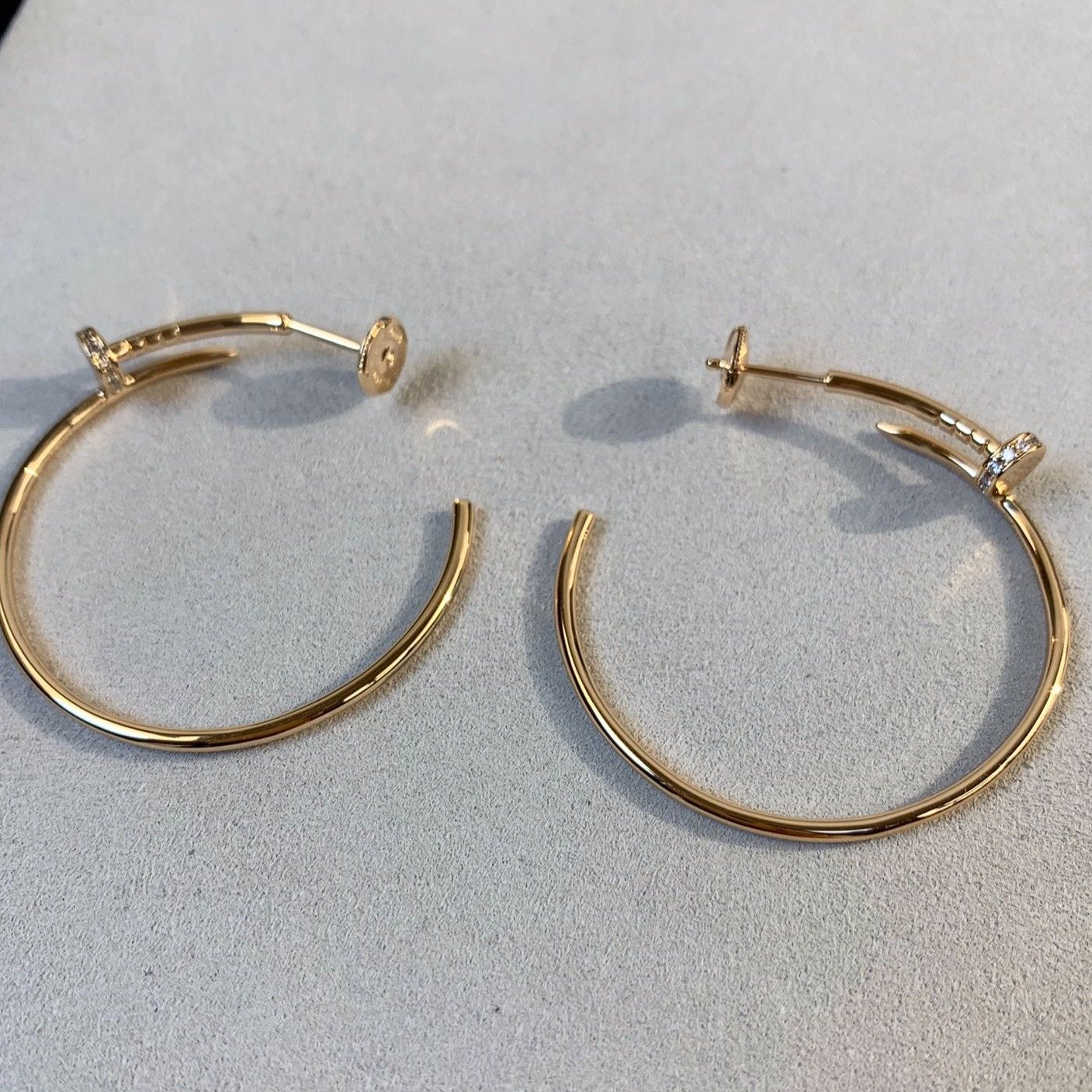 [Clover Jewelrys]JUSTE EARRINGS GOLD DIAMONDS 1.8MM