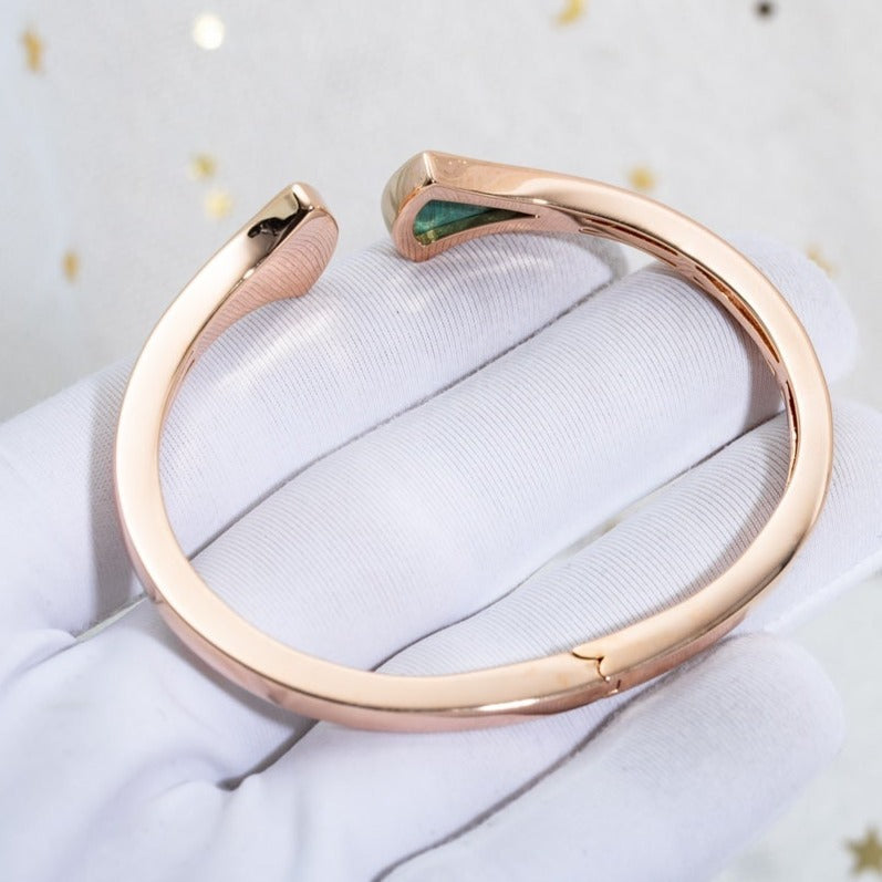 [Clover Jewelrys]DREAM BRACELET OPEN MALACHITE PINK GOLD