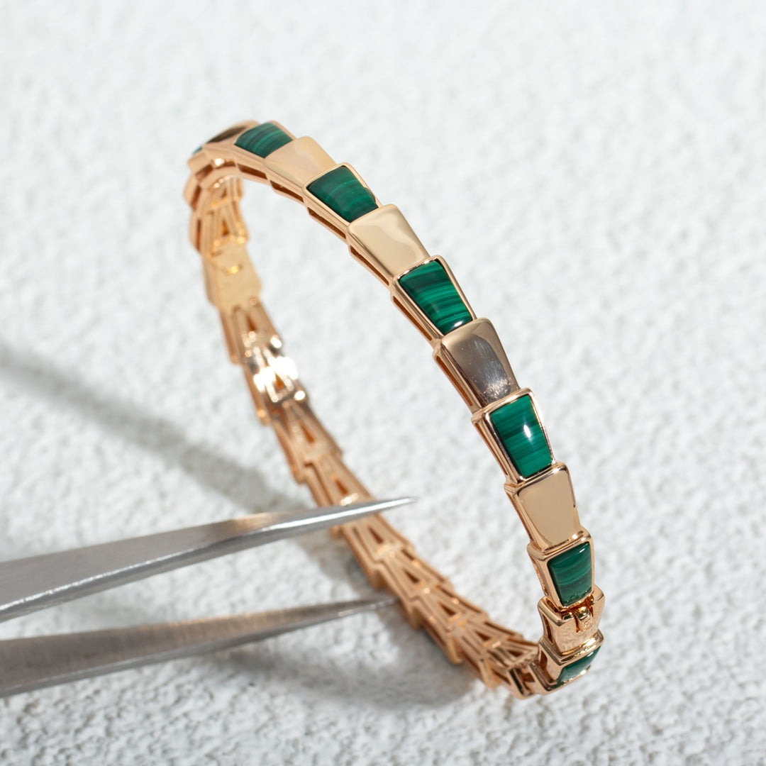 [Clover Jewelrys]SERPENTI BRACELET PINK GOLD MALACHITE