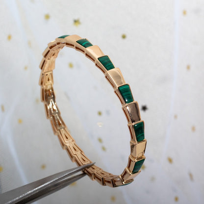 [Clover Jewelrys]SERPENTI BRACELET PINK GOLD MALACHITE