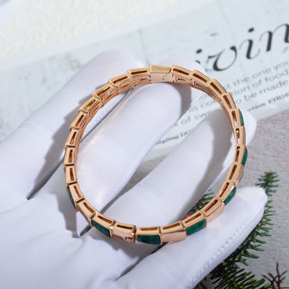 [Clover Jewelrys]SERPENTI BRACELET PINK GOLD MALACHITE