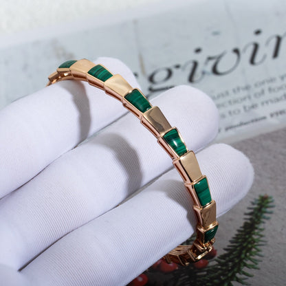 [Clover Jewelrys]SERPENTI BRACELET PINK GOLD MALACHITE