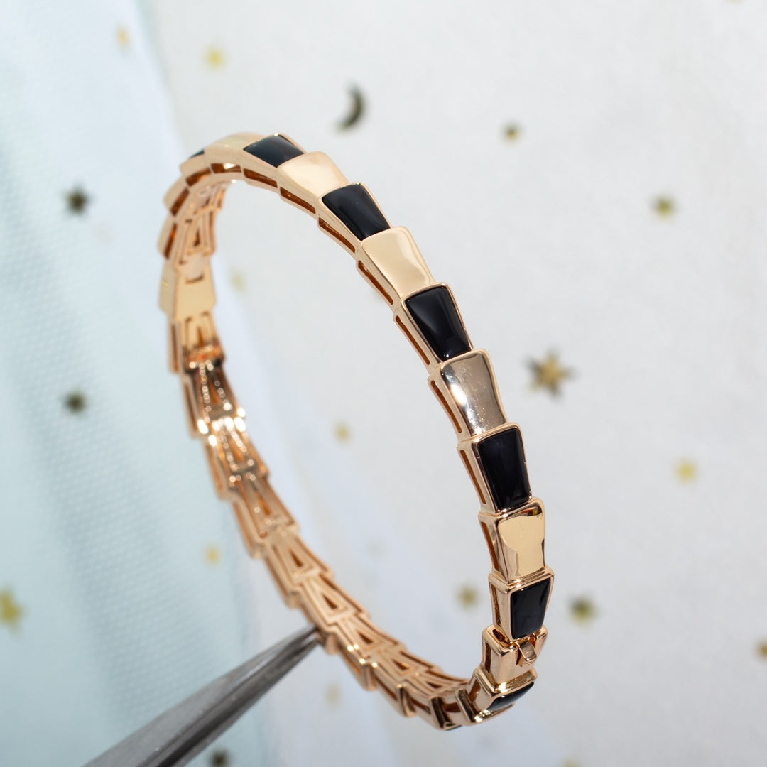 [Clover Jewelrys]SERPENTI BRACELET PINK GOLD ONYX