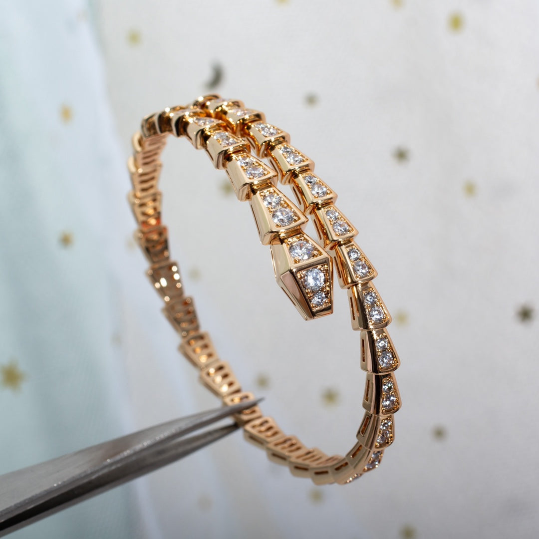 [Clover Jewelrys]SERPENTI BRACELET 6.8MM PINK GOLD DIAMOND