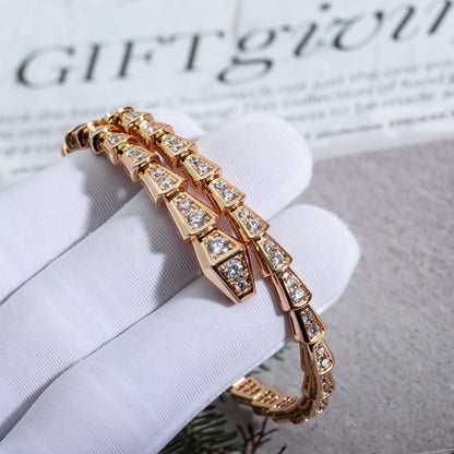 [Clover Jewelrys]SERPENTI BRACELET 6.8MM PINK GOLD DIAMOND