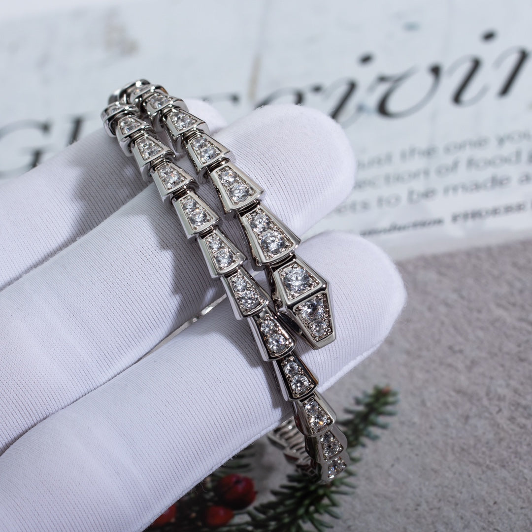 [Clover Jewelrys]SERPENTI BRACELET 6MM SILVER DIAMOND