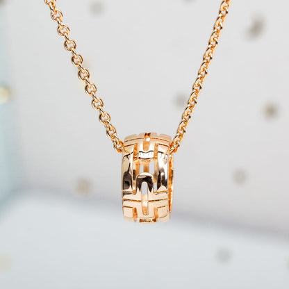 [Clover Jewelrys]PARENTESI NECKLACE PINK GOLD