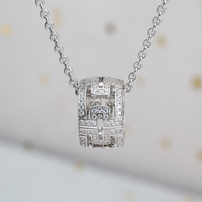 [Clover Jewelrys]PARENTESI NECKLACE SILVER DIAMOND