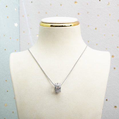 [Clover Jewelrys]PARENTESI NECKLACE SILVER DIAMOND