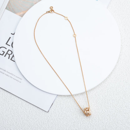 [Clover Jewelrys]PARENTESI NECKLACE PINK GOLD DIAMOND