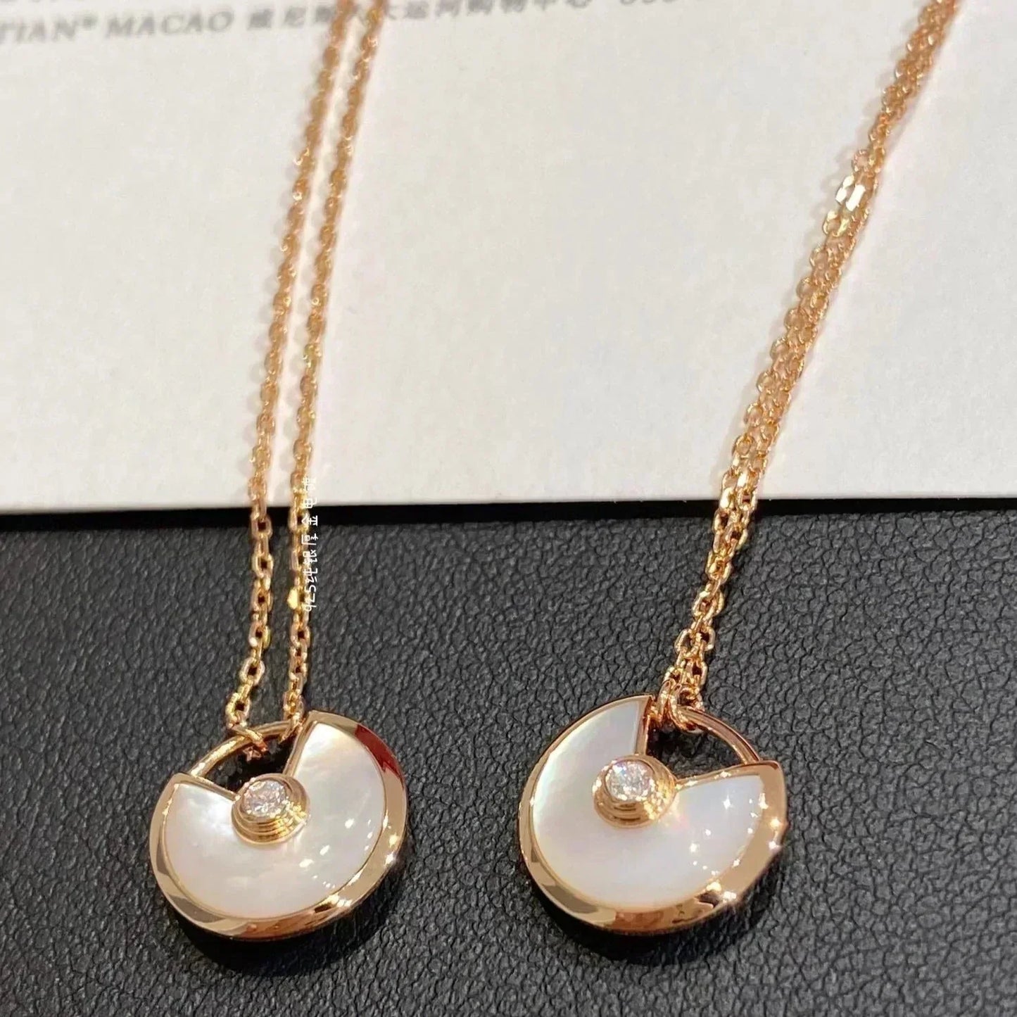 [Clover Jewelrys]AMULETTE ROSE GOLD MOP NECKLACE