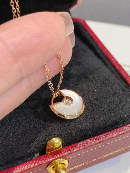 [Clover Jewelrys]AMULETTE ROSE GOLD MOP NECKLACE