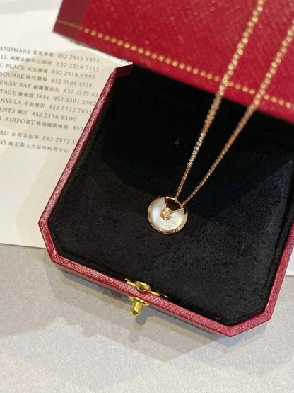 [Clover Jewelrys]AMULETTE ROSE GOLD MOP NECKLACE